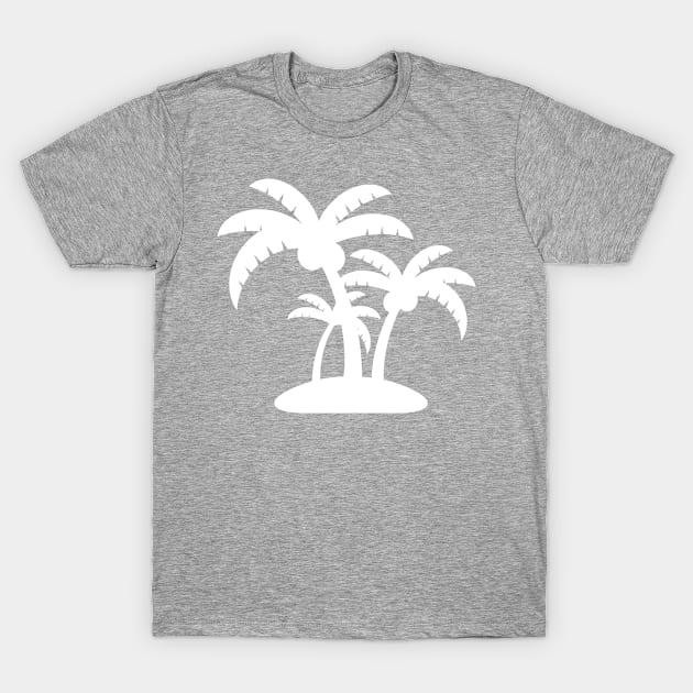 White Coconut Tree Summer Tropic Design on Gray T-Shirt by Syressence